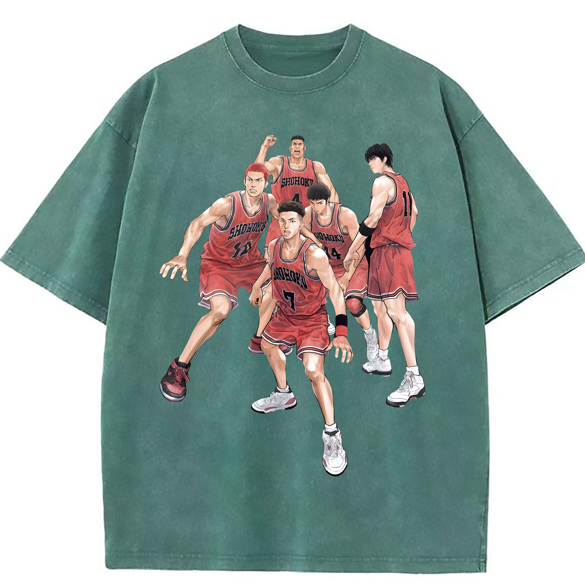（画像用） SLAM DUNK／スラムダンク 綿100% ヴィンテージ風 半袖Tシャツ（フロントプリント）